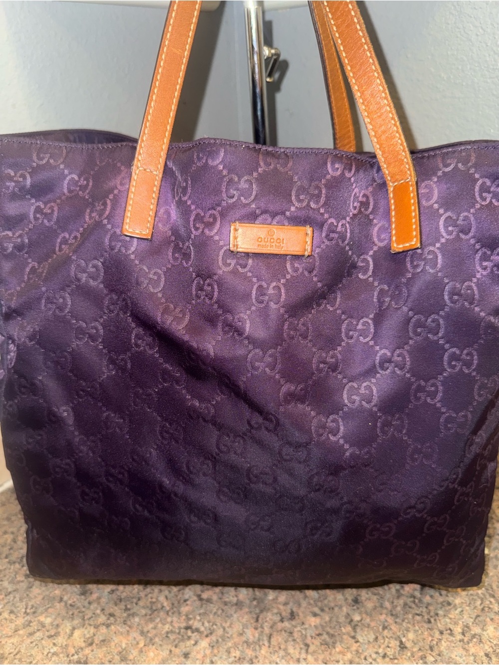 Gucci rare Purple GG Monogram Tote Bag ✅ AUTHENTIC ✅